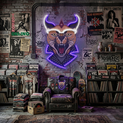 Caracal Cat LED Neon Sign Light Pop Art