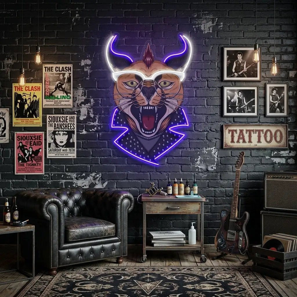 Caracal Cat LED Neon Sign Light Pop Art