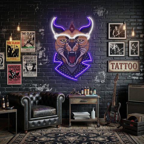 Caracal Cat LED Neon Sign Light Pop Art