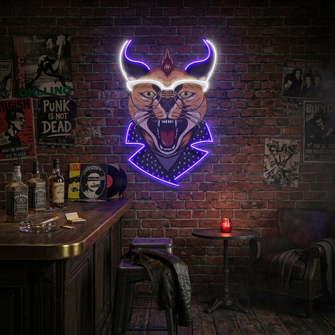 Caracal Cat LED Neon Sign Light Pop Art