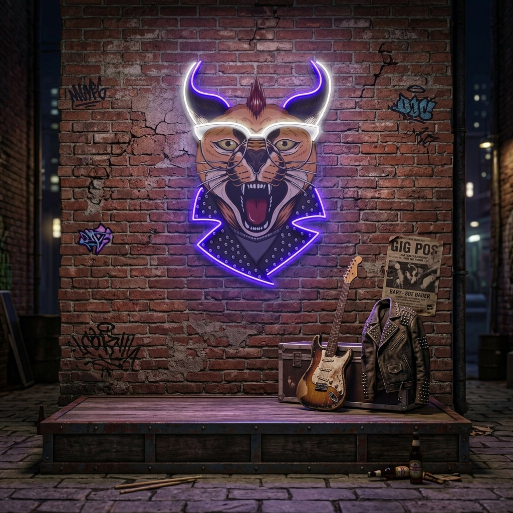 Caracal Cat LED Neon Sign Light Pop Art
