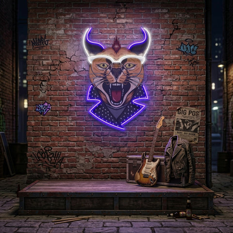 Caracal Cat LED Neon Sign Light Pop Art