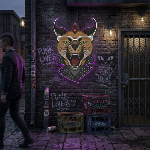 Caracal Cat LED Neon Sign Light Pop Art