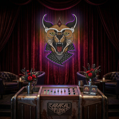 Caracal Cat LED Neon Sign Light Pop Art