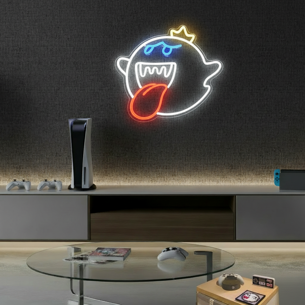 The Ghost Face Cartoon LED Neon Sign Boy Gaming Room Sign - VN03 - Customneonstudio