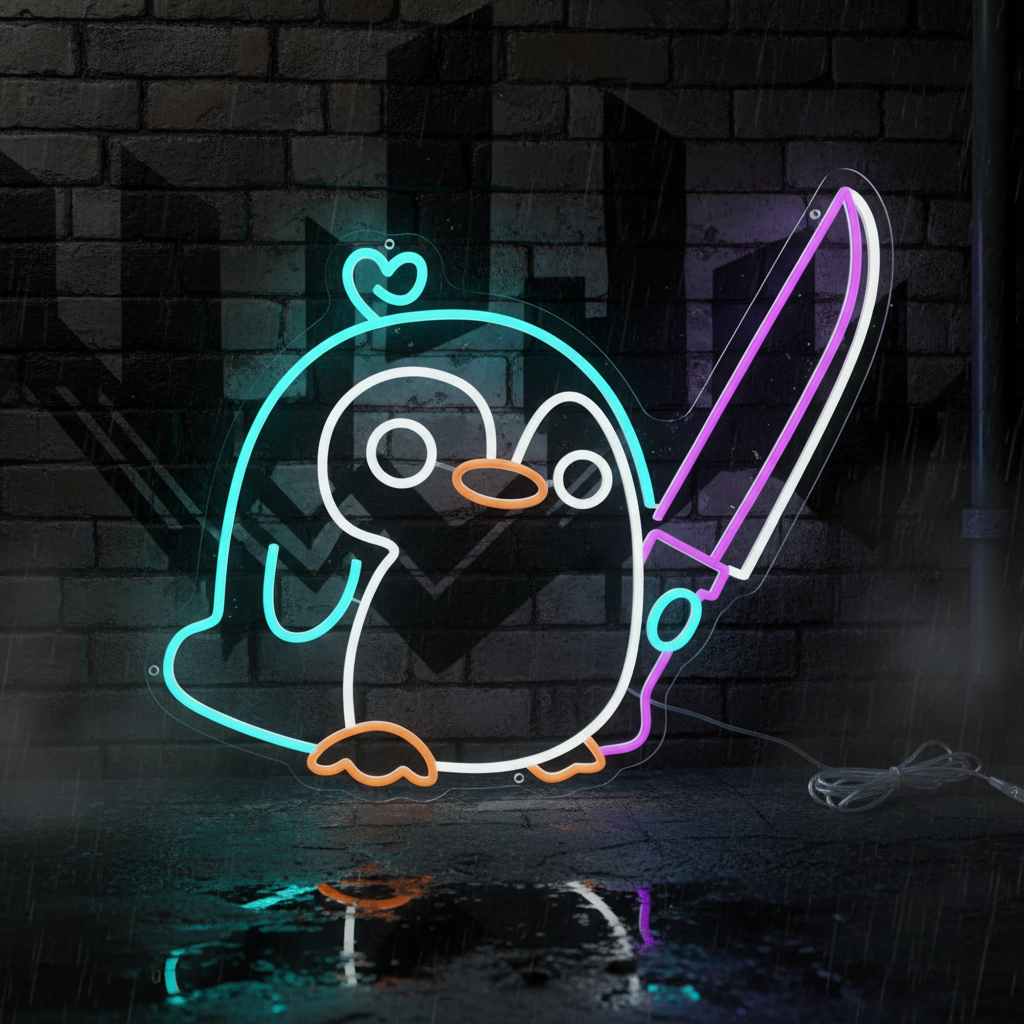 Cute Penguin Neon Sign Kids Gift Neon Sign