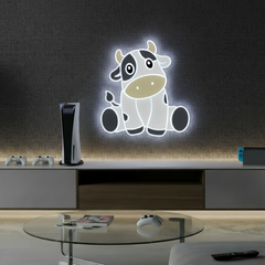 Cute Cow Light Sign Kids Room Decor Sign