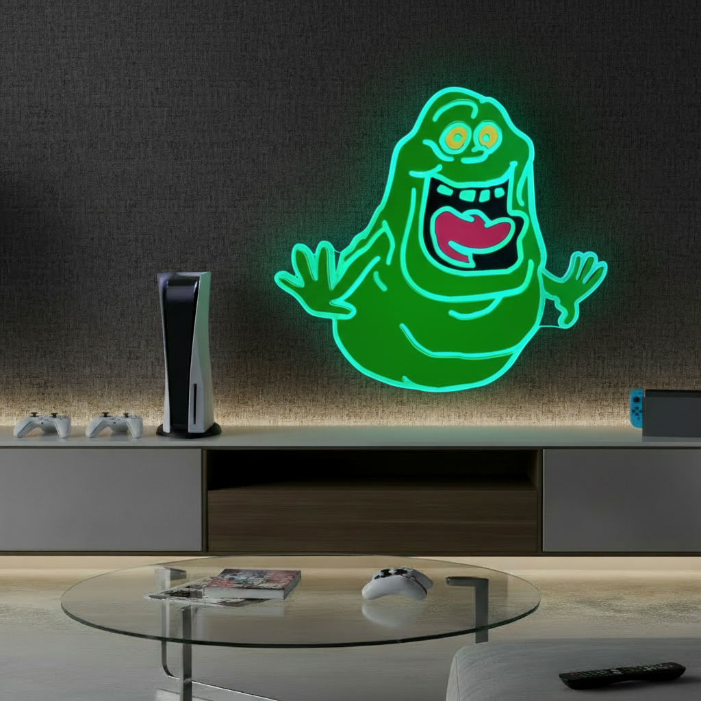 Ghostbusters Slimer Sign Led Sign for Gaming Room Wall Decor - VN03 - Customneonstudio