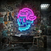 Cat And Skull LED Neon Sign Light Pop Art