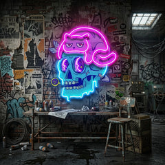 Cat And Skull LED Neon Sign Light Pop Art