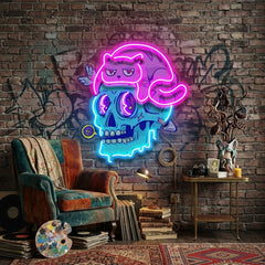 Cat And Skull LED Neon Sign Light Pop Art