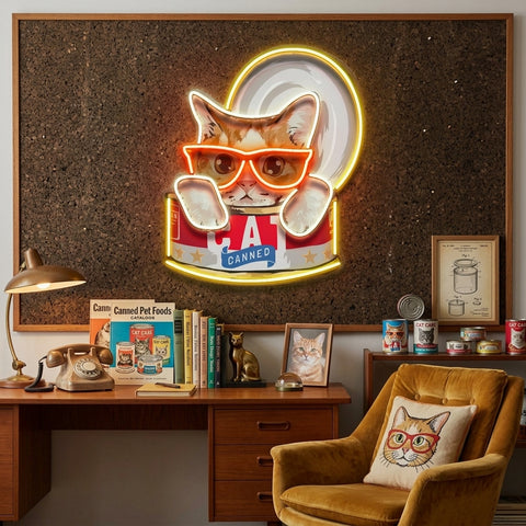 Cat Food LED Neon Sign Light Pop Art
