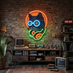 Cat Headphone LED Neon Sign Light Pop Art