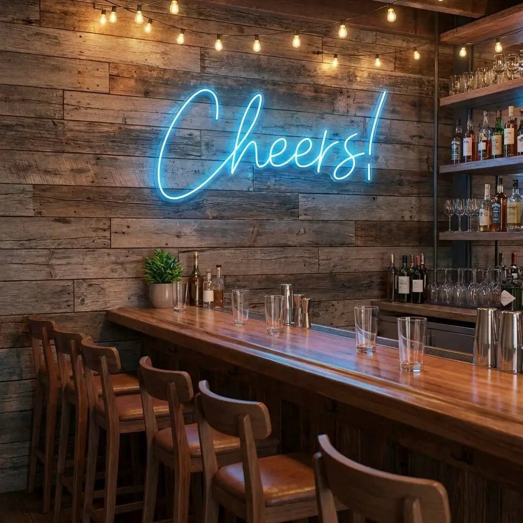Cheers Led Neon Sign Light – Light Blue – view 30