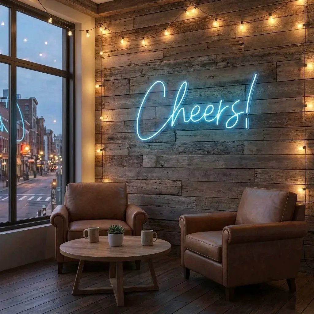 Cheers Led Neon Sign Light – Light Blue – view 48