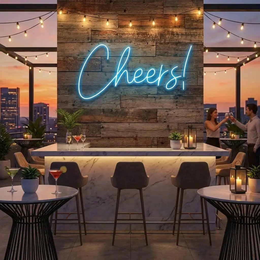 Cheers Led Neon Sign Light – Light Blue – view 57