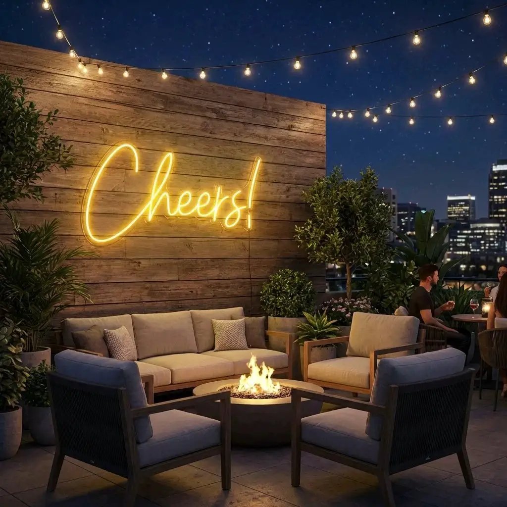 Cheers Led Neon Sign Light – Orange – view 35