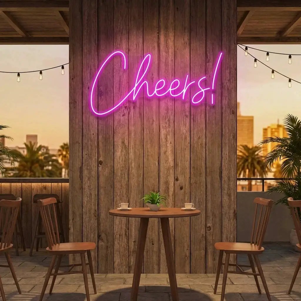 Cheers Led Neon Sign Light – Hot Pink