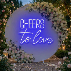 Cheers To Love Led Neon Sign Light, Wedding Neon Sign For Reception