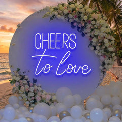 Cheers To Love Led Neon Sign Light, Wedding Neon Sign For Reception