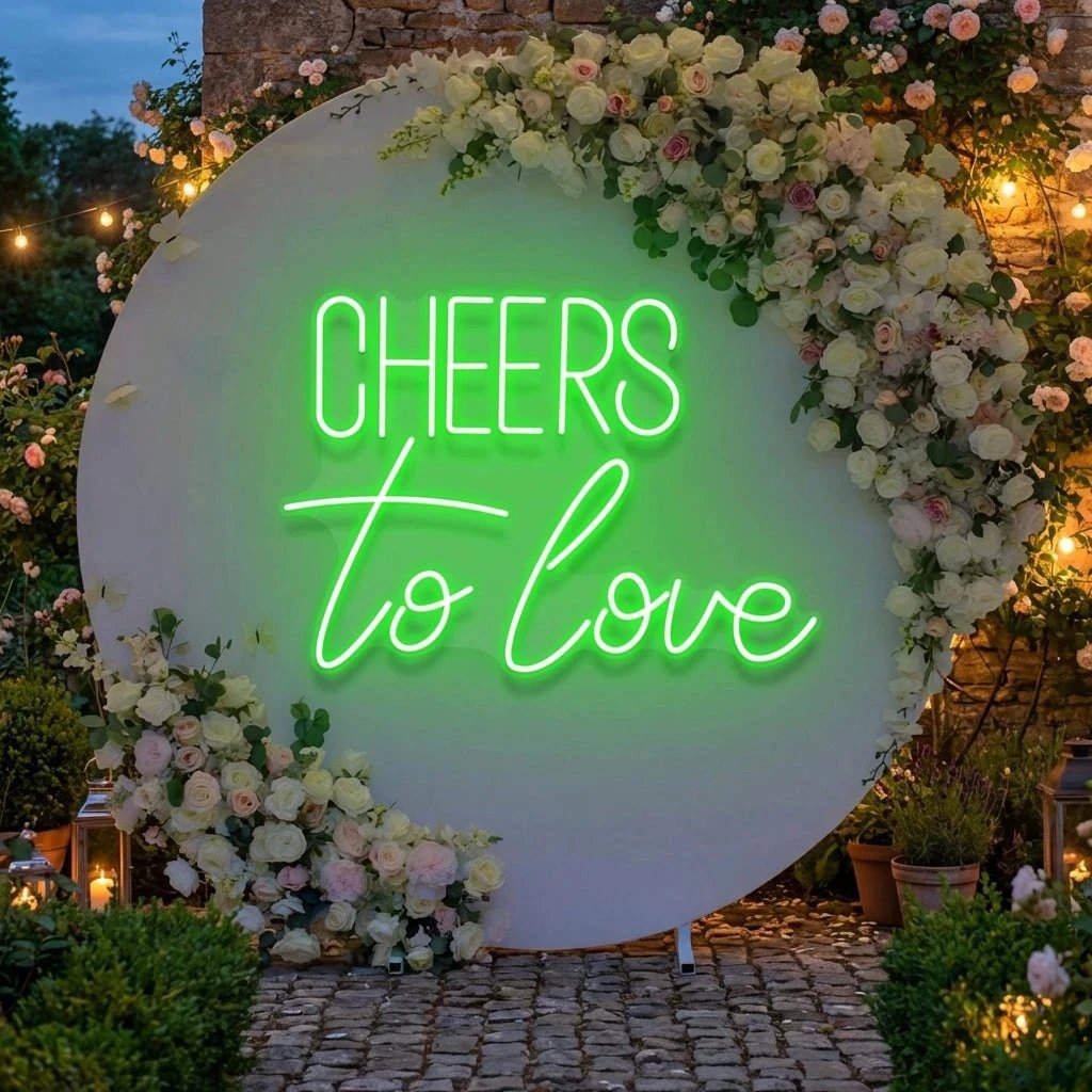 Cheers To Love Led Neon Sign Light, Wedding Neon Sign For Reception