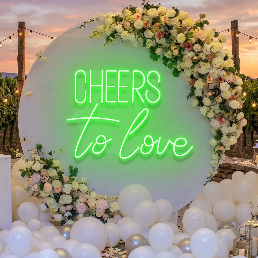Cheers To Love Led Neon Sign Light, Wedding Neon Sign For Reception