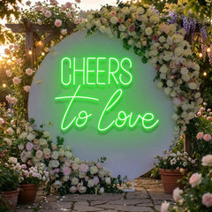 Cheers To Love Led Neon Sign Light, Wedding Neon Sign For Reception