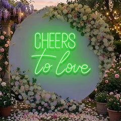 Cheers To Love Led Neon Sign Light, Wedding Neon Sign For Reception