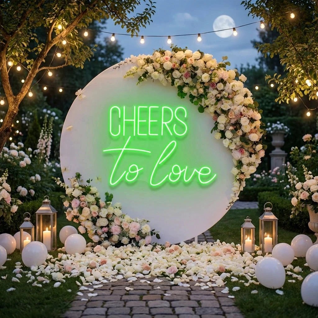 Cheers To Love Led Neon Sign Light, Wedding Neon Sign For Reception
