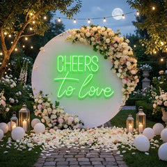 Cheers To Love Led Neon Sign Light, Wedding Neon Sign For Reception