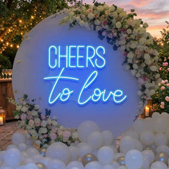 Cheers To Love Led Neon Sign Light, Wedding Neon Sign For Reception
