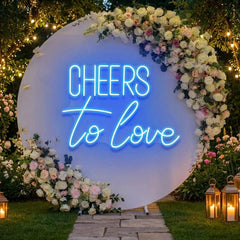 Cheers To Love Led Neon Sign Light, Wedding Neon Sign For Reception