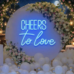 Cheers To Love Led Neon Sign Light, Wedding Neon Sign For Reception