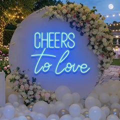 Cheers To Love Led Neon Sign Light, Wedding Neon Sign For Reception