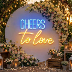 Cheers To Love Led Neon Sign Light, Wedding Neon Sign For Reception