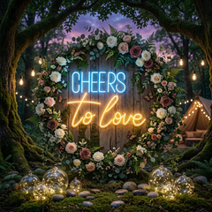 Cheers To Love Led Neon Sign Light, Wedding Neon Sign For Reception