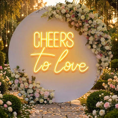 Cheers To Love Led Neon Sign Light, Wedding Neon Sign For Reception