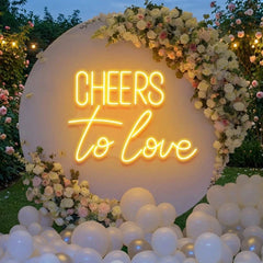Cheers To Love Led Neon Sign Light, Wedding Neon Sign For Reception