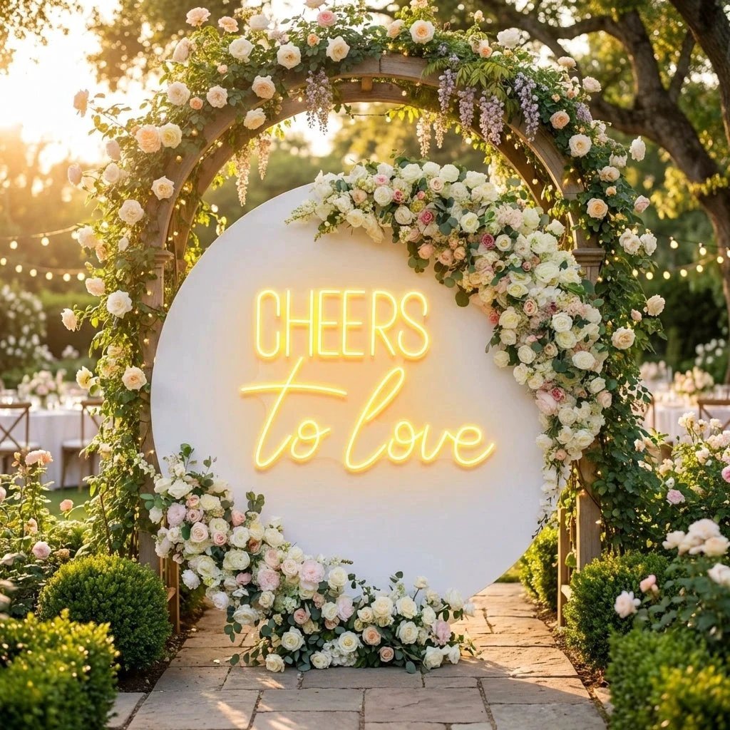 Cheers To Love Led Neon Sign Light, Wedding Neon Sign For Reception