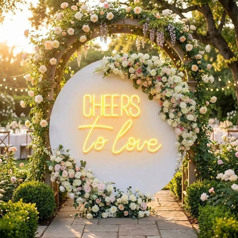 Cheers To Love Led Neon Sign Light, Wedding Neon Sign For Reception