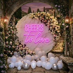 Cheers To Love Led Neon Sign Light, Wedding Neon Sign For Reception