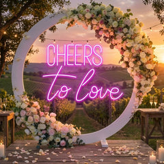 Cheers To Love Led Neon Sign Light, Wedding Neon Sign For Reception