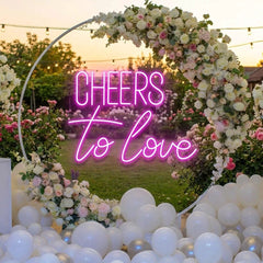 Cheers To Love Led Neon Sign Light, Wedding Neon Sign For Reception