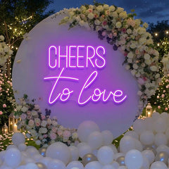 Cheers To Love Led Neon Sign Light, Wedding Neon Sign For Reception
