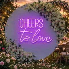 Cheers To Love Led Neon Sign Light, Wedding Neon Sign For Reception