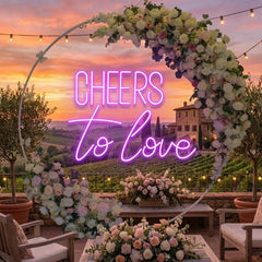 Cheers To Love Led Neon Sign Light, Wedding Neon Sign For Reception