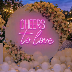 Cheers To Love Led Neon Sign Light, Wedding Neon Sign For Reception