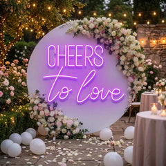 Cheers To Love Led Neon Sign Light, Wedding Neon Sign For Reception