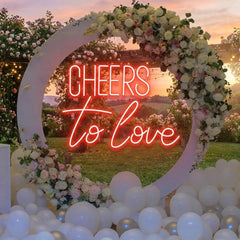 Cheers To Love Led Neon Sign Light, Wedding Neon Sign For Reception