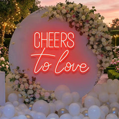 Cheers To Love Led Neon Sign Light, Wedding Neon Sign For Reception